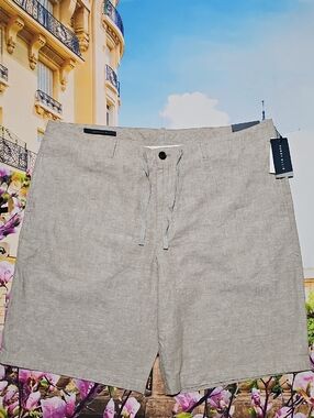 Perry Ellis Linen Chino Shorts Size 38 New